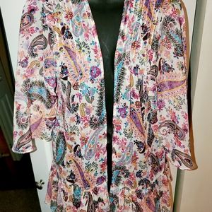 Boho paisley rainbow kimono